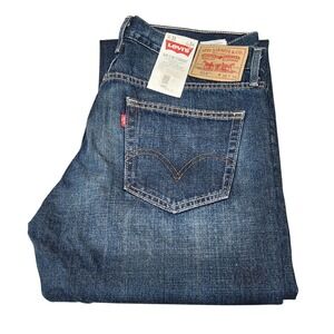 Levi Strauss Co 514 Slim Straight Jeans Mens W36 L34 Dark Wash Denim New W/Tags